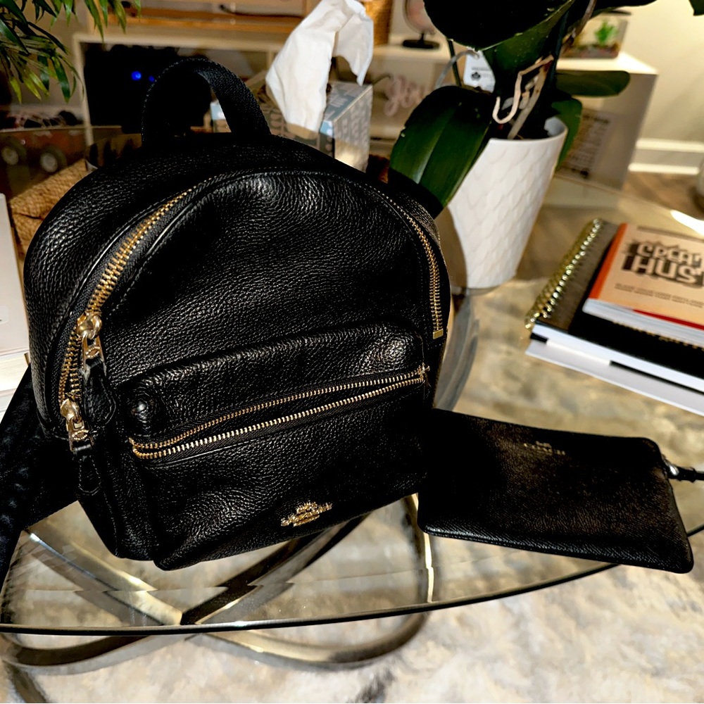 Coach Mini Backpack purse w/matching wallet.